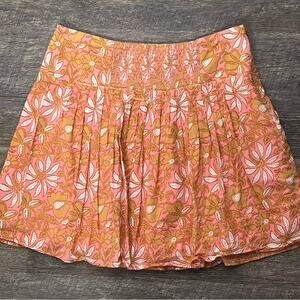 Banana Republic pink and peach floral pleated skirt size 8 B148